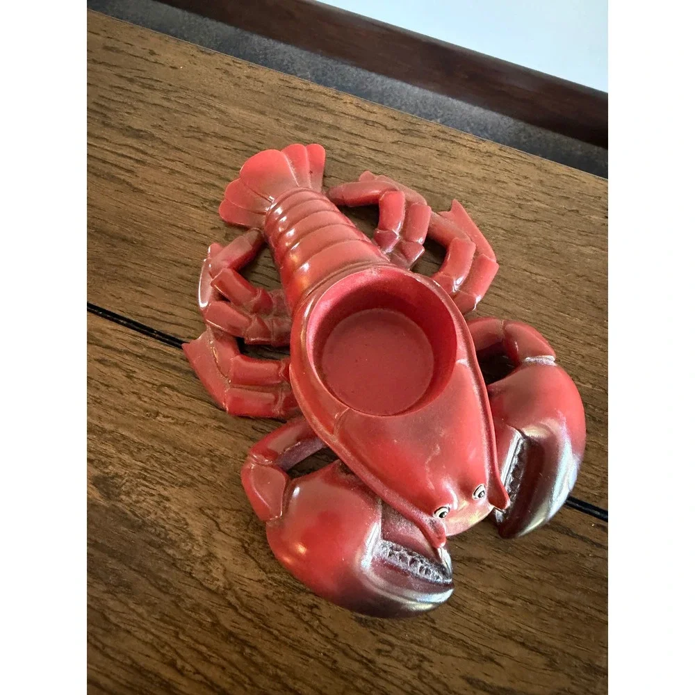 Yankee Candle Lobster Tea Light Holder Red Coastal beach Decor